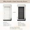  32" x 80" Steel Security Door, Universal/Reversible Outswing Security Screen Door, Black Powder-Coated Surface Mount Frame with Expanded Metal Screen, Rust-Resistant, No Handles Included