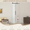 36 in. x 84 in. Bi-fold Door, Shaker Style Flat 1 Panel Primed Bi-Fold Sliding Barn Door Hollow Core Interior Folding Doors with Hardware Kit