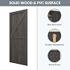 60"(Double 31") x80 Sliding Closet Door, K Style Bypass Closet Door with Hardware Kit & Matching Fascia, Preassembled Solid Wood Slab with Water-Proof PVC Surface, Easy to Install, Gray