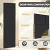 36 in. x 84 in. Bi-fold Barn Door, 2 Panel Bi-Fold Sliding Barn Door Hollow Core Interior Folding Doors with Brushed Gold Finish Hardware Kits Include, Vinyl Wrapped Textured Black