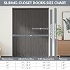 60"(Double 31") x80 Sliding Closet Door, K Style Bypass Closet Door with Hardware Kit & Matching Fascia, Preassembled Solid Wood Slab with Water-Proof PVC Surface, Easy to Install, Gray