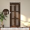 Bifold Closet Door, 30Inch Bi fold Interior Doors with Hardware Kit Include, 3-lite Tempered Frosted Glass Doors, Solid Wood Closet Door with MDF & Water-Proof PVC Surface, Brown