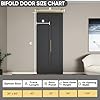 36 in. x 84 in. Bi-fold Barn Door, 1 Panel Bi-Fold Sliding Barn Door Hollow Core Interior Folding Doors with Brushed Gold Finish Hardware Kits Include, Vinyl Wrapped Textured Black