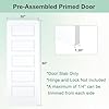 30"x80" 5-Panel Shaker Style White Primed Hollow Core Interior Molded Door Slab, NOT Pre-drilled and NOT Included Hardware, Pre-Assembled Interior Door for Pantry, Laundry, Closet