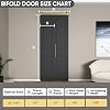 36 in. x 84 in. Bi-fold Barn Door, 2 Panel Bi-Fold Sliding Barn Door Hollow Core Interior Folding Doors with Brushed Gold Finish Hardware Kits Include, Vinyl Wrapped Textured Black
