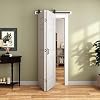 36"x 84" Bifold Barn Door, 6 Panel Bifold Sliding Barn Doors with 3.3FT Hardware Kit Included, Primed Doors Surface, Hollow-core & MDF Molded Panel, Double 18" x 84" Door Panels, DIY Available