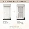 36" x 80" Steel Security Door, Universal/Reversible Outswing Security Screen Door, White Powder-Coated Surface Mount Frame with Expanded Metal Screen, Rust-Resistant, No Handles Included