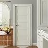 30"x80" 5-Panel Shaker Style White Primed Hollow Core Interior Molded Door Slab, NOT Pre-drilled and NOT Included Hardware, Pre-Assembled Interior Door for Pantry, Laundry, Closet