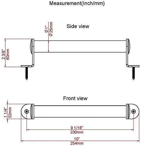 10" Stainless Steel Side Mount Pipe Handle Pull | Sliding Barn Door Handle,Pocket Doors Handles