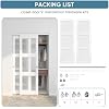 Sliding Closet Door 48"(Double 24.5")x80", 3-Lite Frosted Glass Bypass Door with Hardware Kit & Matching Fascia, Pre-Drilled Solid Wood Slab with Water-Proof PVC Surface, Easy to Install, White