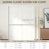  60"(Double 31") x80" Sliding Closet Door, K Style Bypass Closet Door with Hardware Kit & Matching Fascia, Preassembled Solid Wood Slab with Water-Proof PVC Surface, Easy to Install, White
