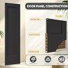 36 in. x 84 in. Bi-fold Barn Door, 1 Panel Bi-Fold Sliding Barn Door Hollow Core Interior Folding Doors with Brushed Gold Finish Hardware Kits Include, Vinyl Wrapped Textured Black