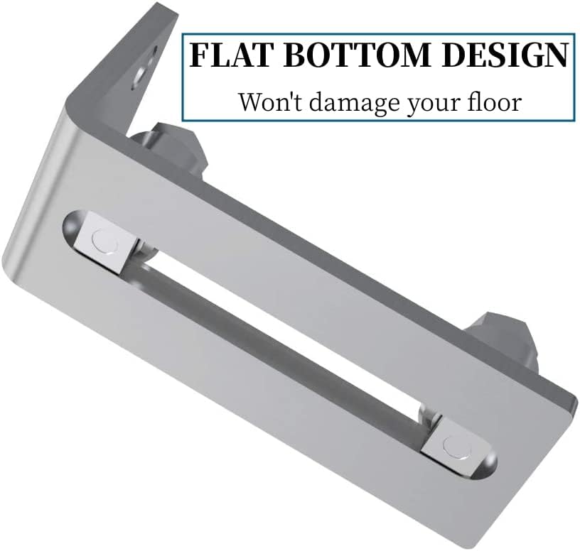 Scratch Resistant Stainless Steel Sliding Door Floor Guide, Adjustable Roller Wall Mounted Guide for Door Thick Up to 2-1/8", Flush Bottom Design, Smoothly and Quietly