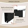 48" x 80" Sliding Closet Door, 5-Lite Frosted Glass Bypass Door with Hardware Kit & Matching Fascia, Pre-Drilled Solid Wood Slab with Water-Proof PVC Surface, Easy to Install, Black