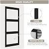 Sliding Closet Door 60"(Double 31") x 80", 3-Lite Frosted Glass Bypass Door with Hardware Kit & Matching Fascia, Pre-Drilled Solid Wood Slab with Water-Proof PVC Surface, Easy to Install, Black