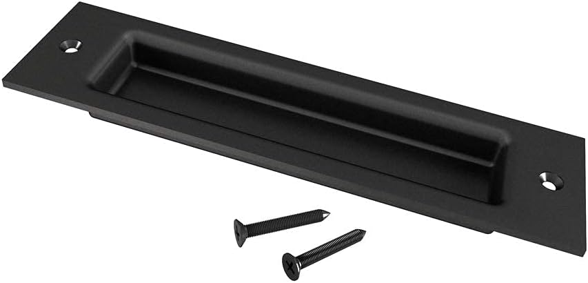 8" Recessed Door Pull Pocket Door Handles, Matte Black Sliding Barn Doors Handle for Closet, Bifold Doors, Sliding Door