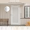 32 in. x 80 in. Security Door, Exterior Front Entry Door, Outswing Steel Security Door with Perforated Metal Screen, Powder Coated White, Lock Not Include