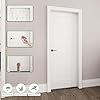  30"x80" 1-Panel Prefinished Laminate White Hollow Core Door Slab, Pre-Assembled Waterproof Shaker Style Interior Door, NOT Pre-drilled and NOT Included Hardware