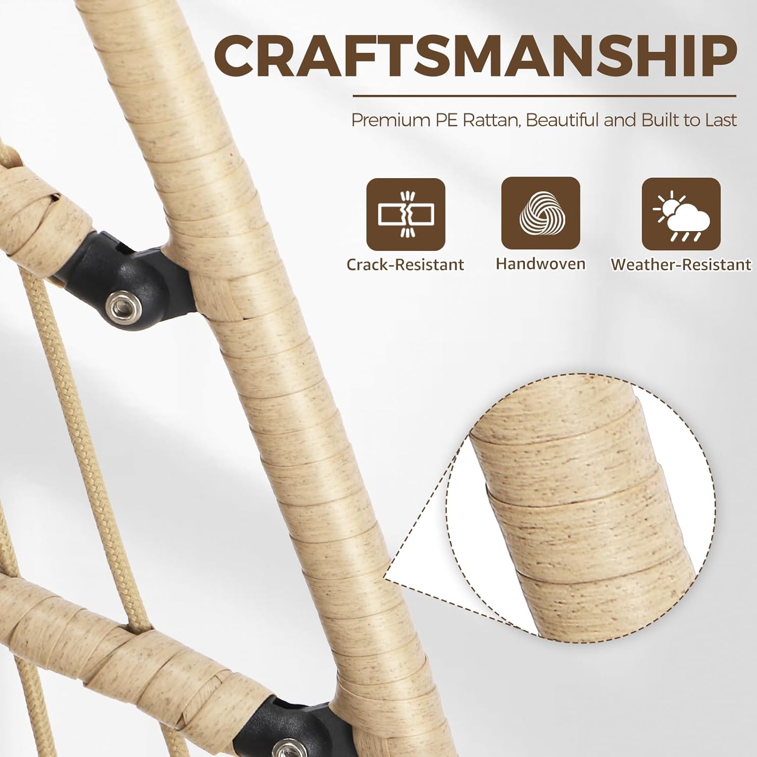 Hanging Egg Chair with Stand Indoor Outdoor