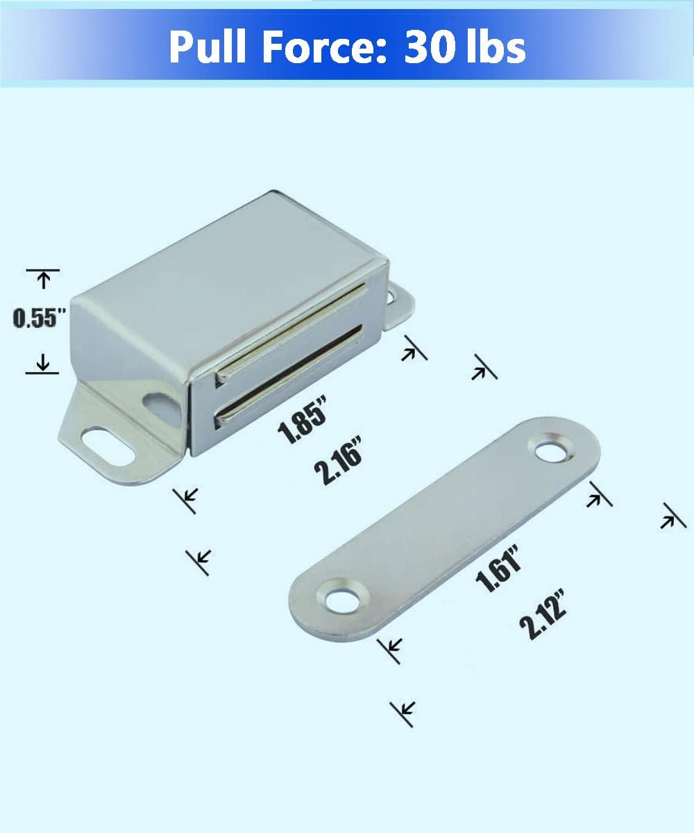 Magnetic Door Catch - 30lb High Magnetic Stainless Steel Heavy Duty Catch for Kitchen Bathroom Cupboard Wardrobe Closet Closures Cabinet Door Drawer Latch