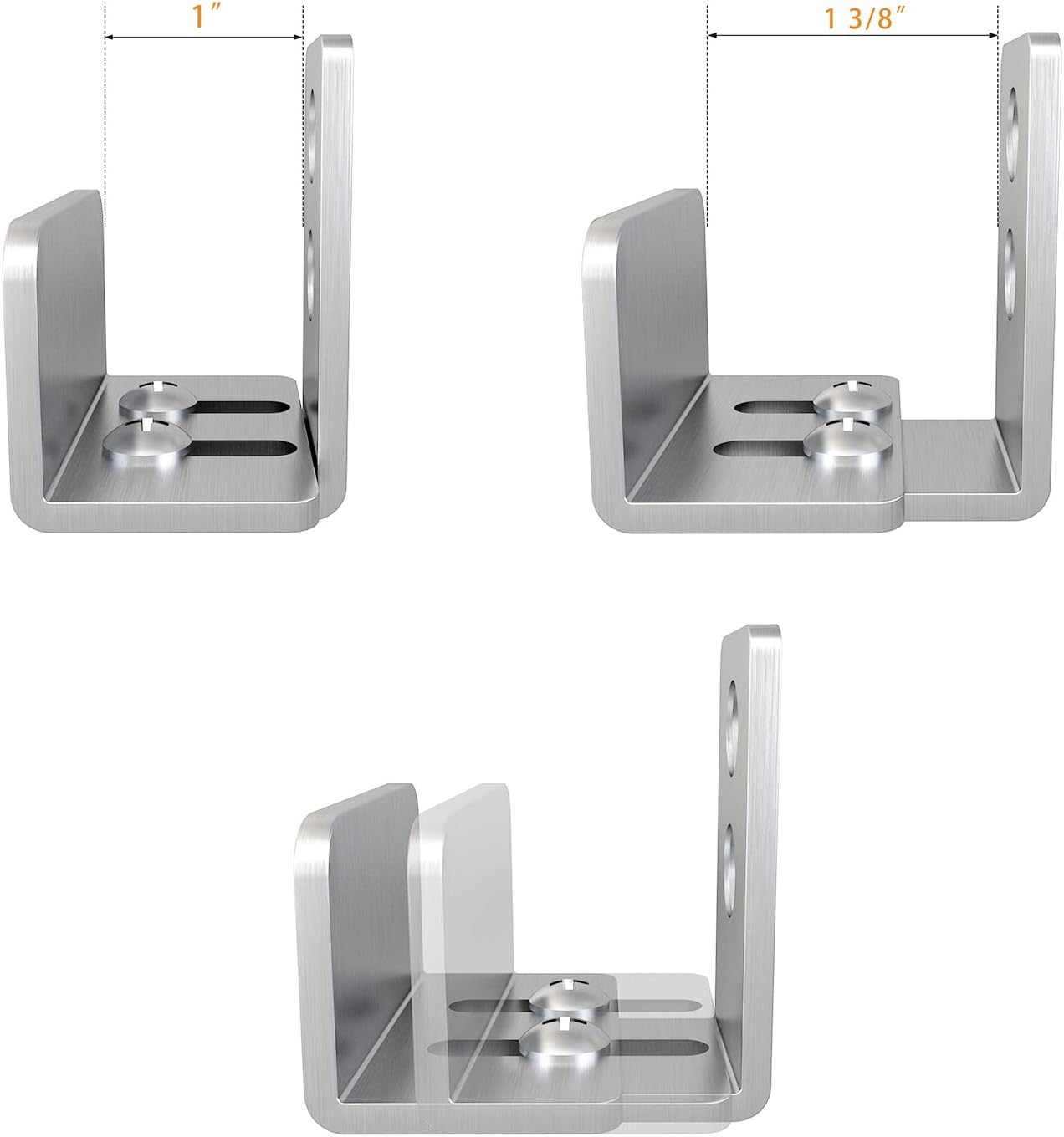 Sliding Barn Door Floor Guide, Adjustable Wall Mounted Sliding Door Bottom Guide, U Shape, Durable Stainless Steel Barn Door Guide