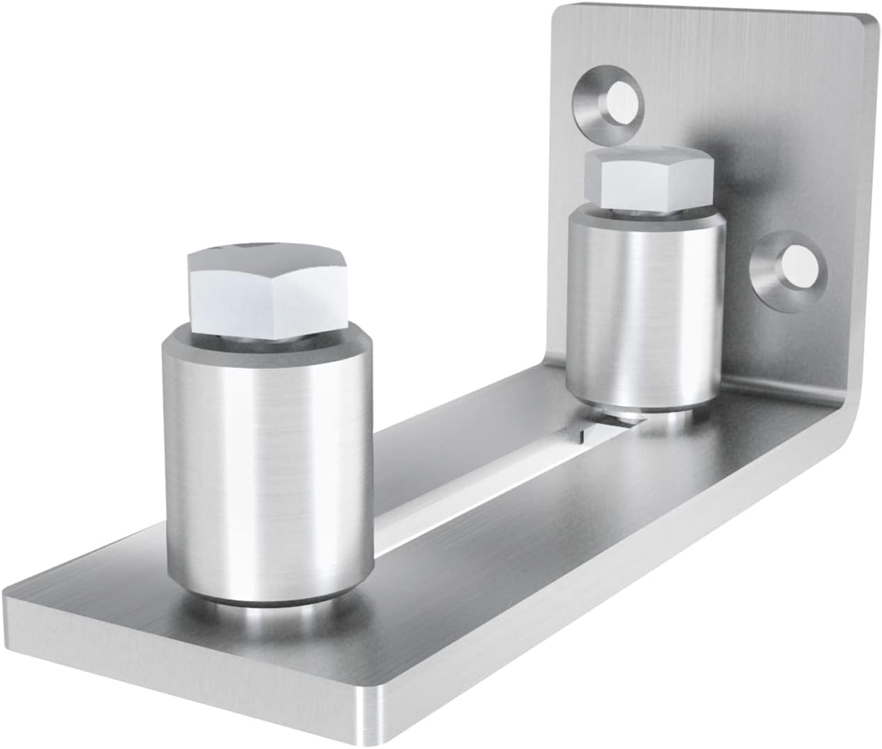 Scratch Resistant Stainless Steel Sliding Door Floor Guide, Adjustable Roller Wall Mounted Guide for Door Thick Up to 2-1/8", Flush Bottom Design, Smoothly and Quietly