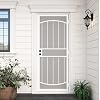 32" x 80" Steel Security Door, Universal/Reversible Outswing Security Screen Door, White Powder-Coated Surface Mount Frame with Expanded Metal Screen, Rust-Resistant, No Handles Included