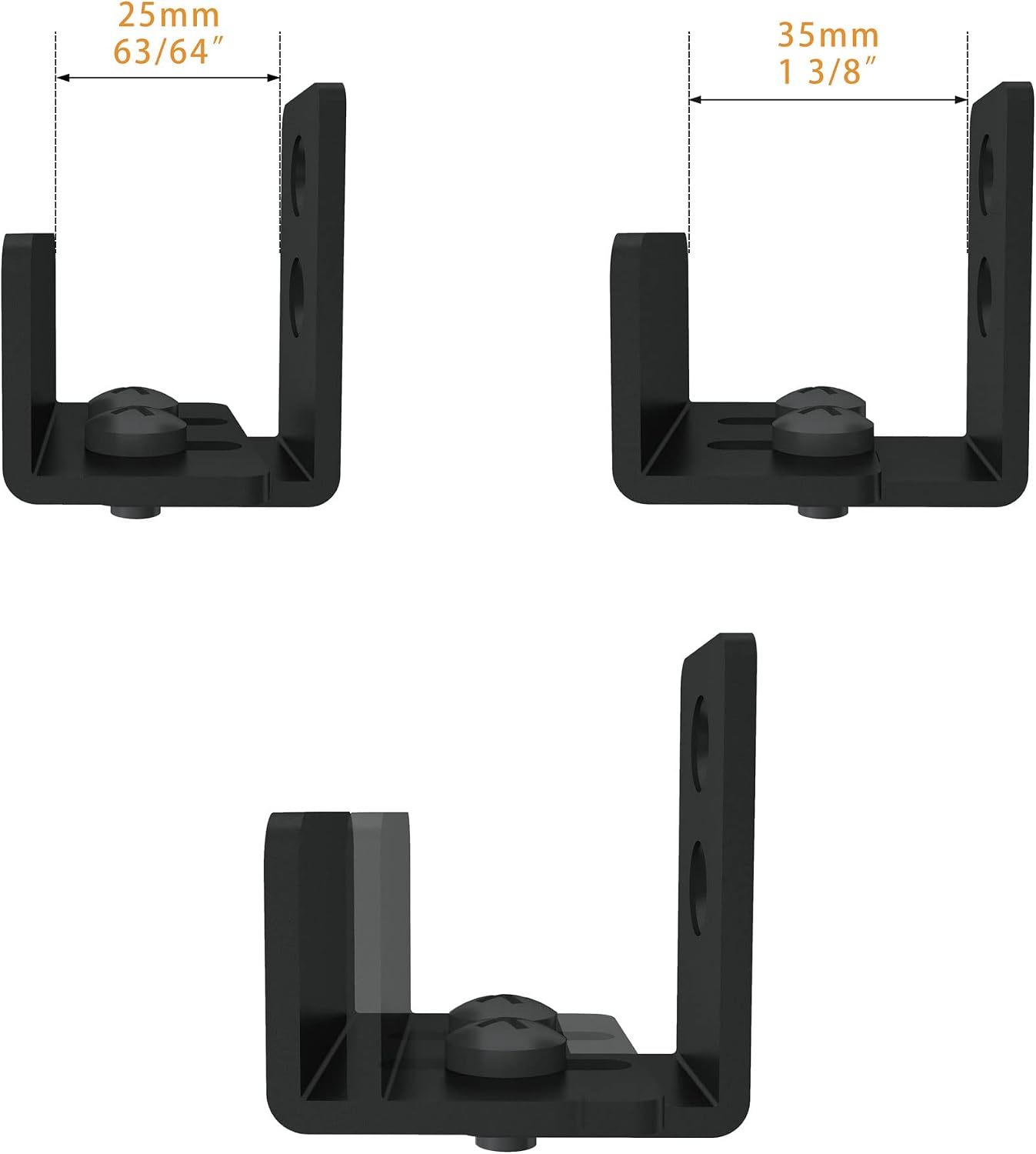 Sliding Barn Door Floor Guide, Adjustable Wall Mounted Sliding Door Bottom Guide, U Shape, Durable Steel Matte Black Barn Door Guide for Door Thick 1" - 1-3/8"