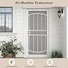 32" x 80" Steel Security Door, Universal/Reversible Outswing Security Screen Door, White Powder-Coated Surface Mount Frame with Expanded Metal Screen, Rust-Resistant, No Handles Included