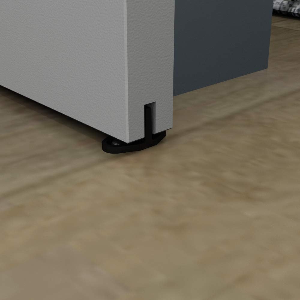 Black Aluminum Floor Guide, Floor Mounted Sliding Barn Door Hardware, Adjustable Bypass Door Guide