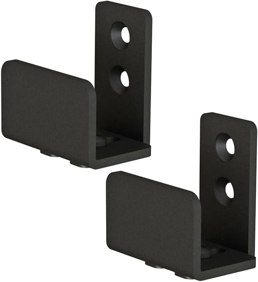 Sliding Barn Door Floor Guide, Adjustable Wall Mounted Sliding Door Bottom Guide, U Shape, Durable Steel Matte Black Barn Door Guide for Door Thick 1" - 1-3/8"
