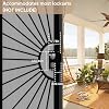  32 in. x 80 in. Security Door, Exterior Front Entry Door, Outswing Steel Security Door with Perforated Metal Screen, Powder Coated Black, Lock Not Include