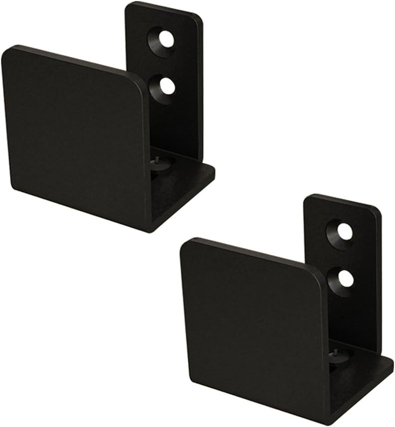 Sliding Barn Door Floor Guide, Adjustable Wall Mounted Sliding Door Bottom Guide, U Shape, Durable Steel Matte Black Barn Door Guide for Door Thick 1" - 1-3/8"