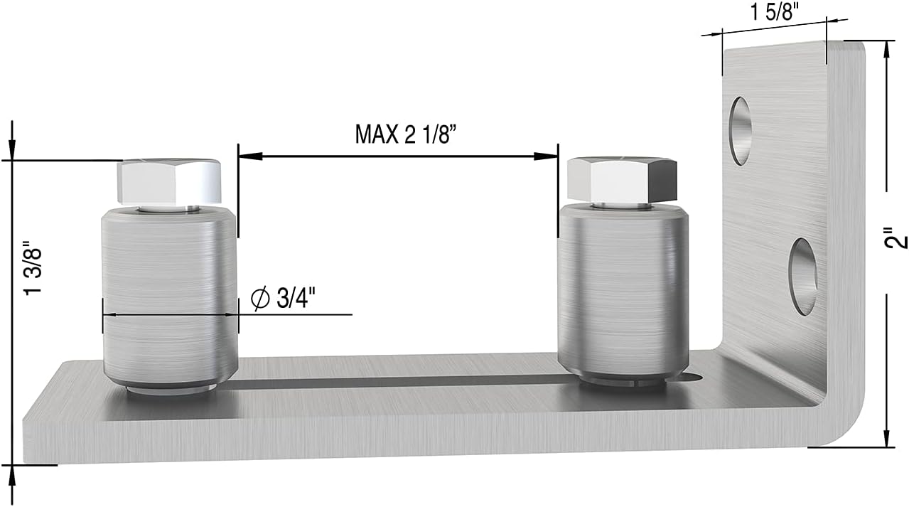 Scratch Resistant Stainless Steel Sliding Door Floor Guide, Adjustable Roller Wall Mounted Guide