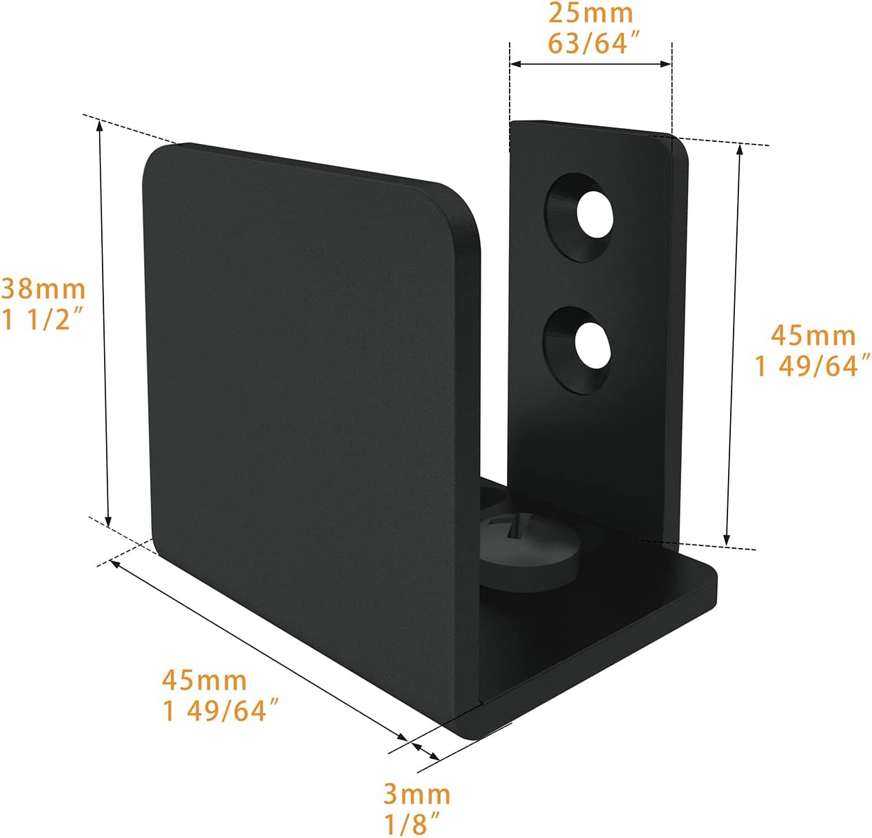 Sliding Barn Door Floor Guide, Adjustable Wall Mounted Sliding Door Bottom Guide, U Shape, Durable Steel Matte Black Barn Door Guide for Door Thick 1" - 1-3/8"