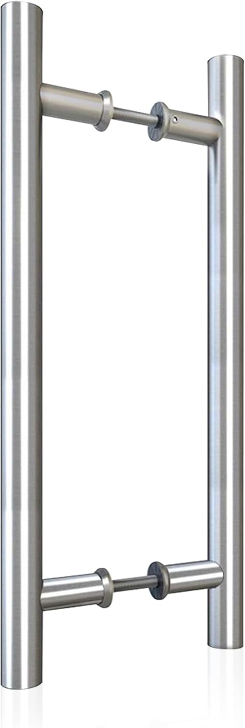 16" Push Pull Door Handle, Stainless Steel Double Sided H Shape Sliding Doors Handle, Heavy Duty Swing Door Handles