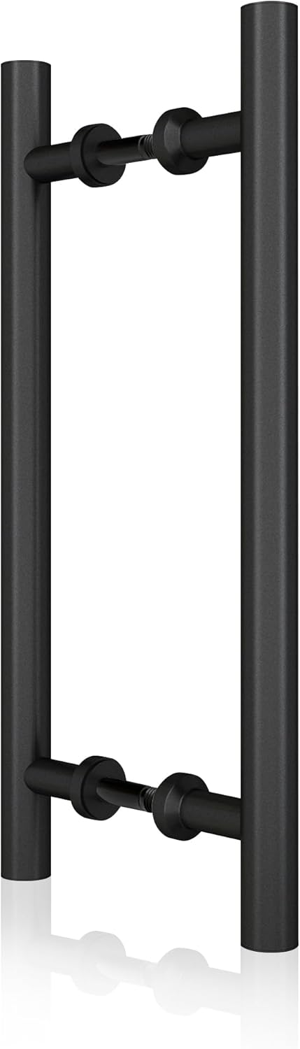 16" Matte Black Stainless Steel Barn Door Handles - Heavy Duty Door Pull Set for Sliding Barn Doors, Pocket Doors