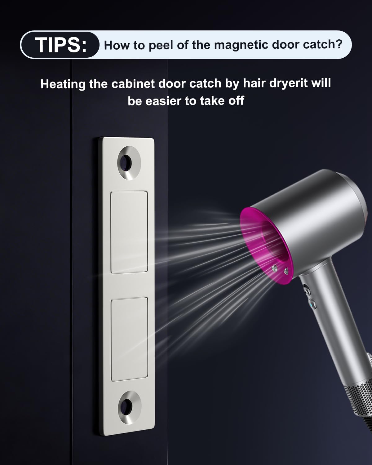 Heavy Duty Cabinet Magnets for Closure Double Magnetic Cabinet Door Catch Black Drawer Magnets Strong Hold for Closet, Wardrobe