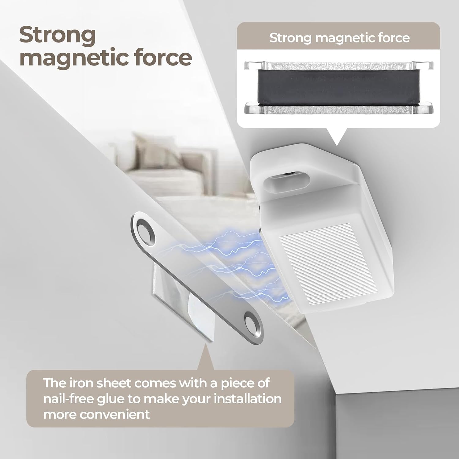 18 Pack Cabinet Magnetic Catch Door Latch 25LB for Kitchen Drawer Magnets to Stay Closed Magnetic Catch Closet for Drawer