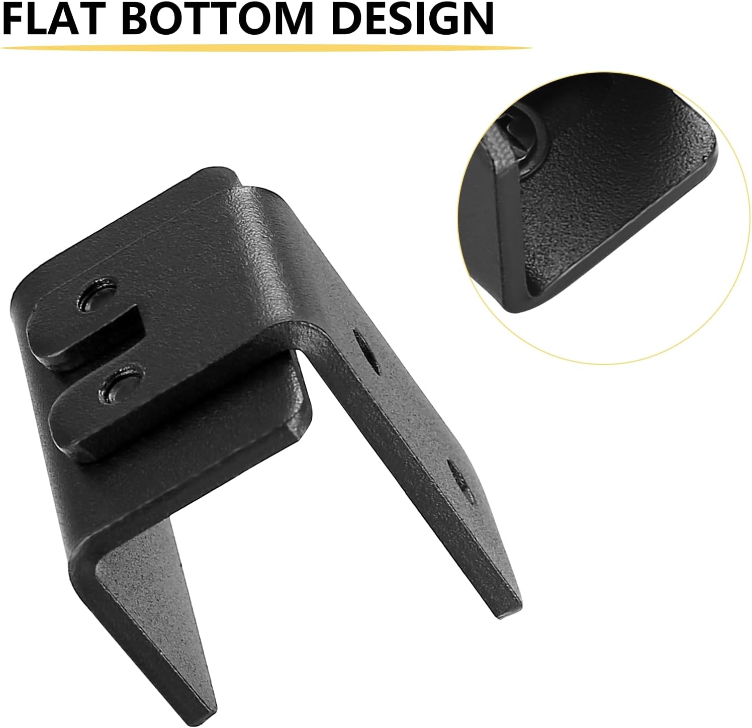 Sliding Barn Door Bottom Floor Guide, 4 Pcs U Shape Sliding Barn Door Hardware, Black Adjustable Floor Guide Wall Mount & Flush Flat Bottom Design for Door Cabinet, Up to 1-7/16" W 1-7/8" H