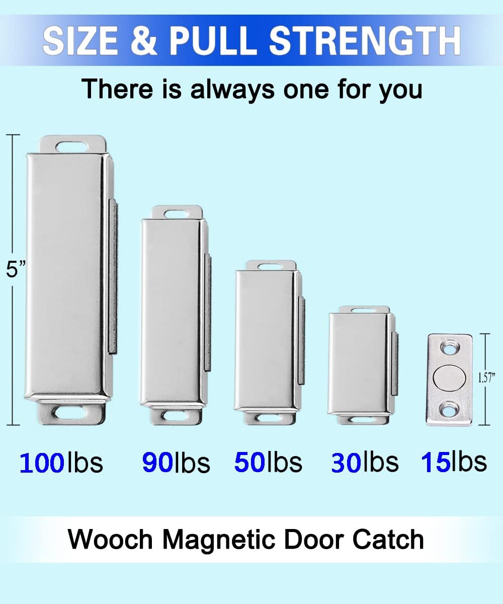 Magnetic Door Catch - 30lb High Magnetic Stainless Steel Heavy Duty Catch for Kitchen Bathroom Cupboard Wardrobe Closet Closures Cabinet Door Drawer Latch