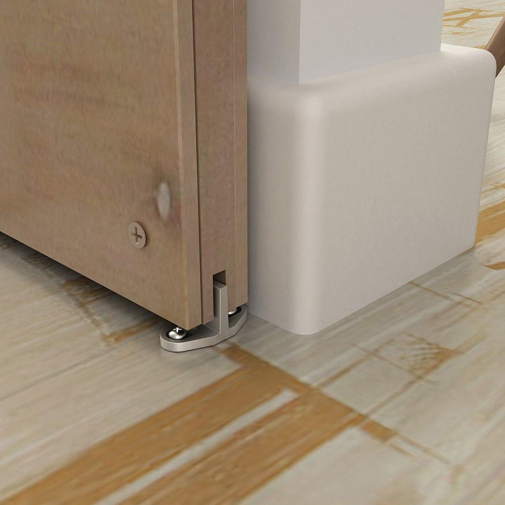 Black Aluminum Floor Guide, Floor Mounted Sliding Barn Door Hardware, Adjustable Bypass Door Guide