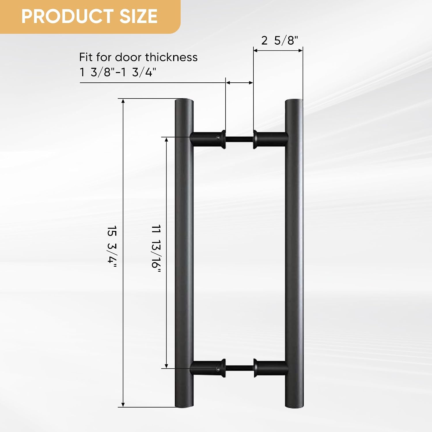 16" Push Pull Door Handle, Double Sided H Shape Sliding Doors Handle, Heavy Duty Swing Door Handles
