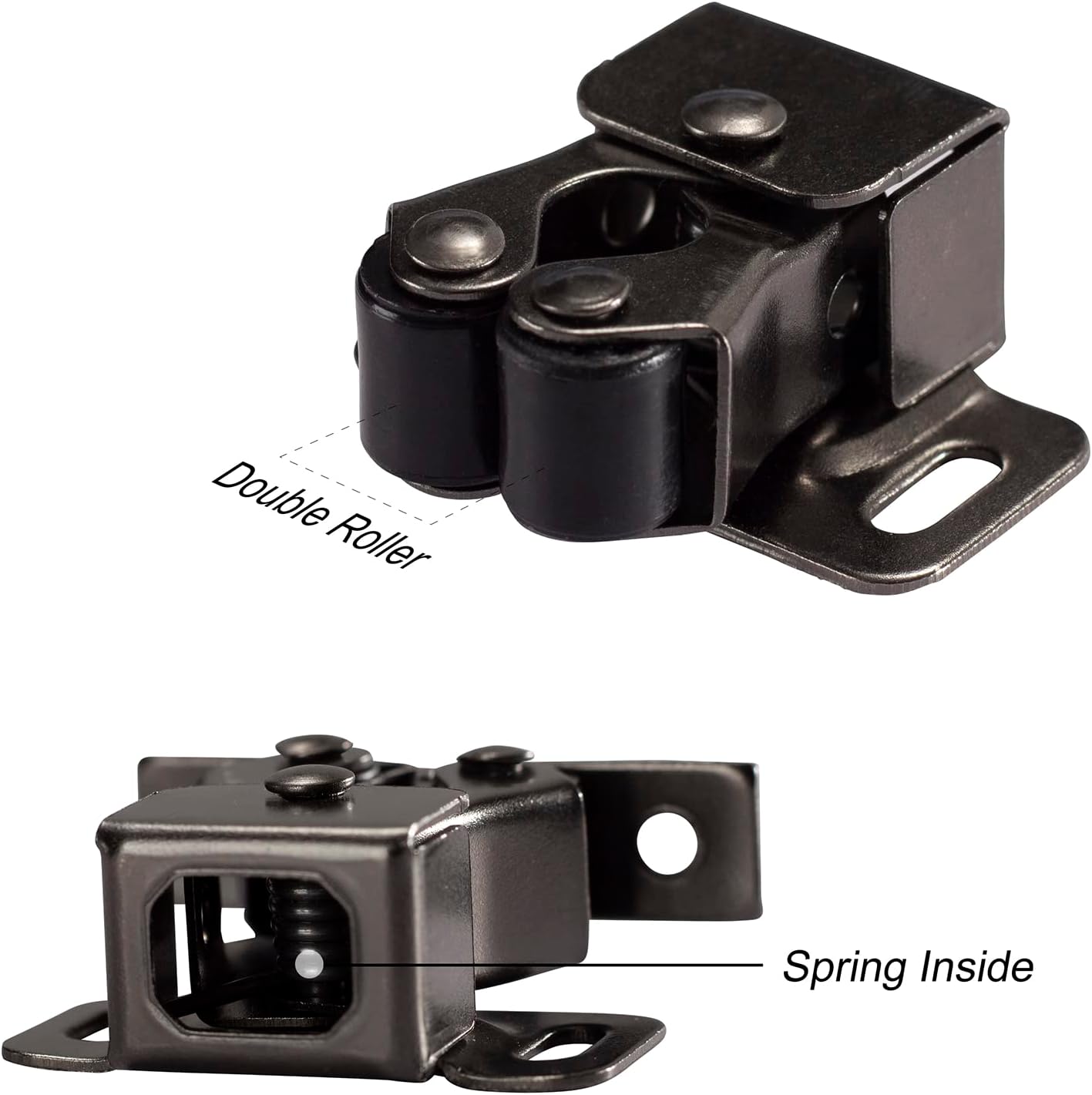 8 PCS Cabinet Latch Double Roller Catch Hardware for Cupboard Closet Cabinet Door Latches and Catches
