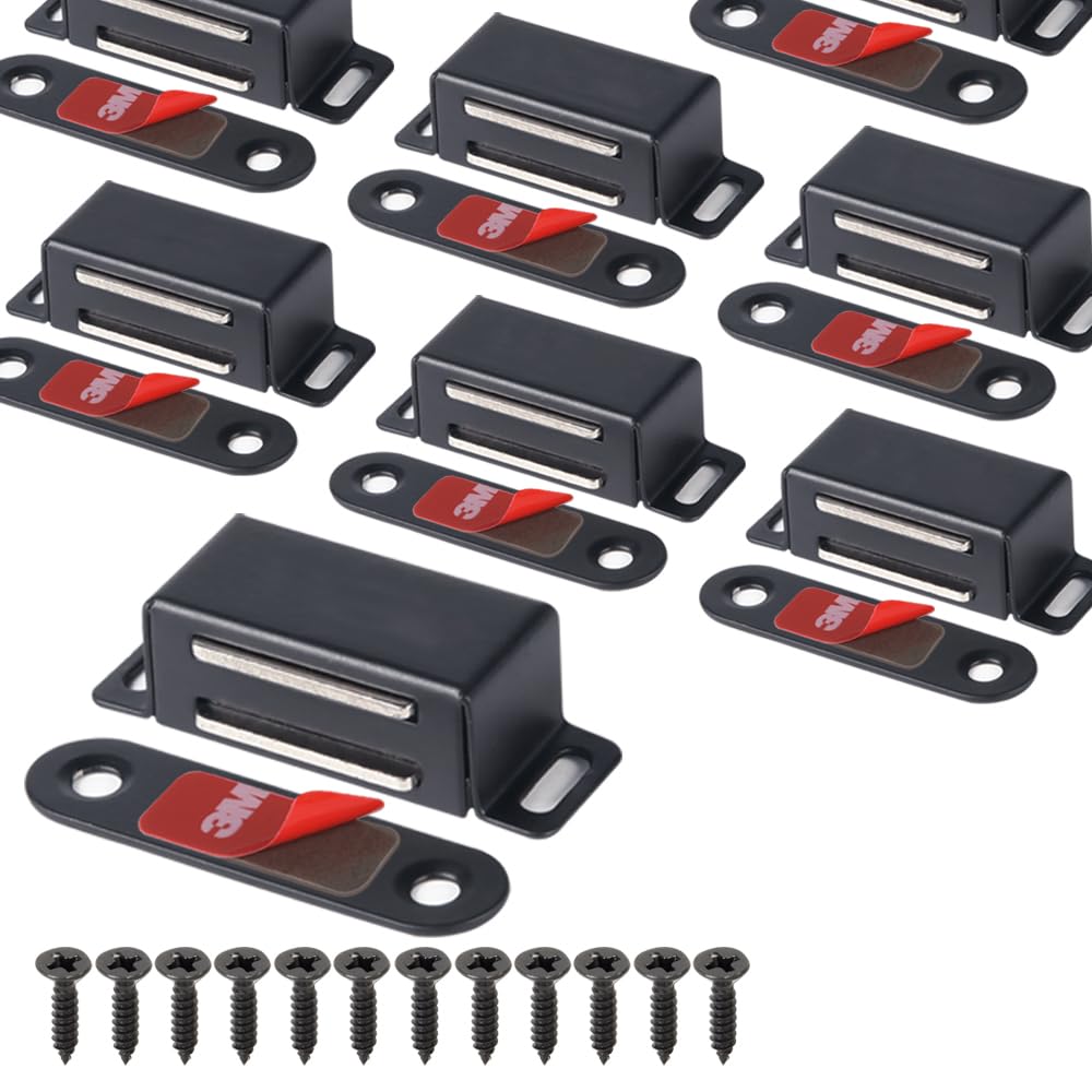 1.54"L x 0.62"W x 0.47"Th Cabinet Magnets Magnetic Door Catch Stainless Steel Door Magnet for Kitchen Bathroom Cupboard Wardrobe Closet Closures Cabinet Door Drawer Latch 20 lbs
