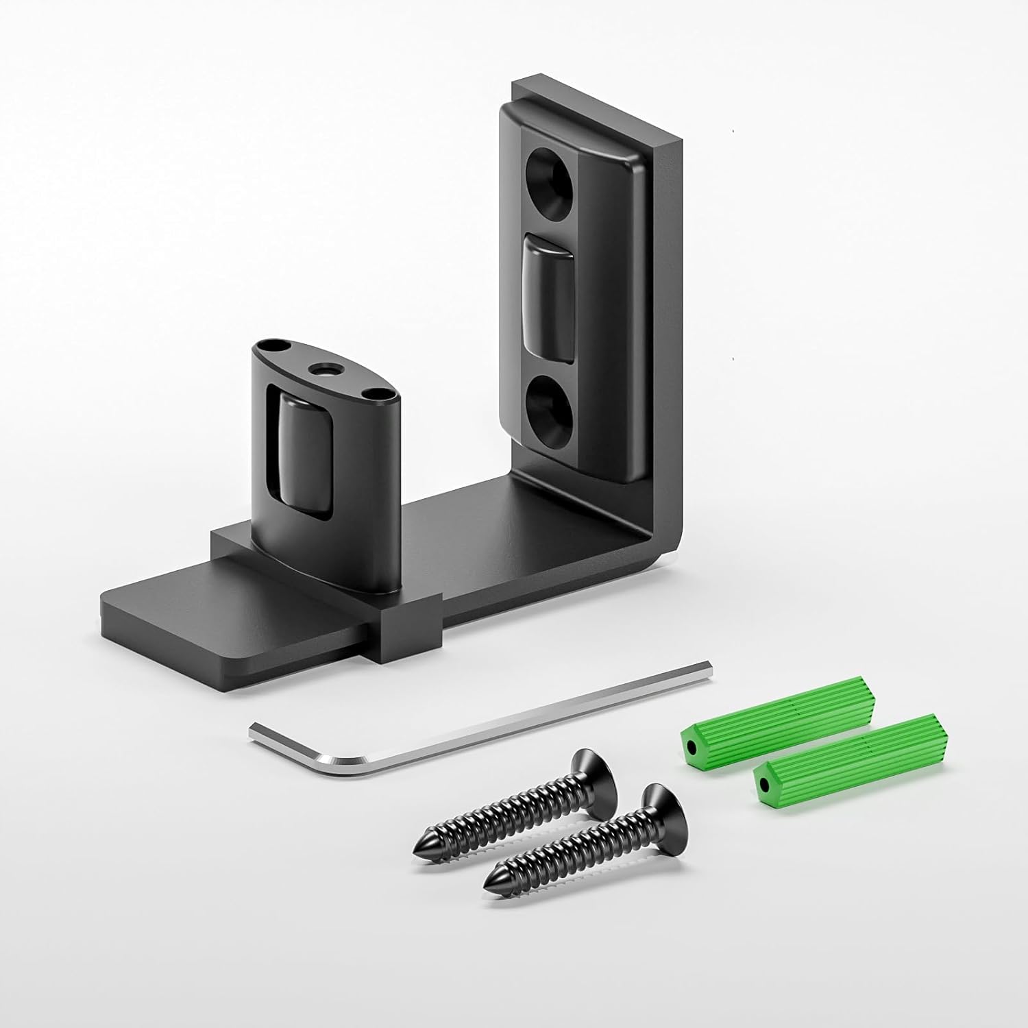 1 Pack Upgraded Sliding Barn Door Bottom Floor Guide with Adjustable Roller, Wall Mount Floor Guide, Smoothly and Quietly, Easy to Install, Fits up to 2" Thickness Door