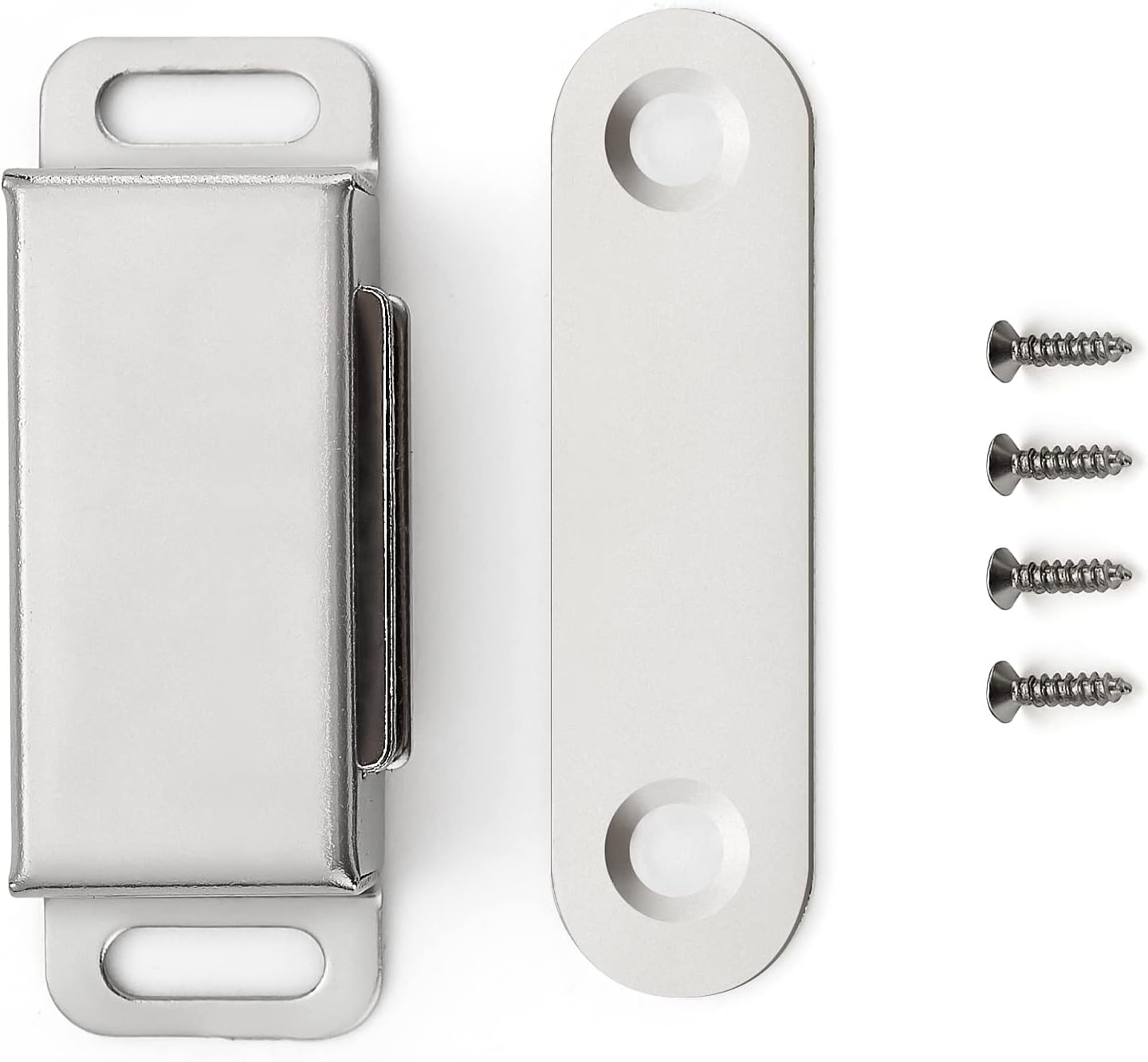 10 Pack | Stainless Steel Closures, Magnetic Cabinet Latch, For Kitchen Cabinets, Drawers, Cupboards, Wardrobes, Hidden Door Hardware