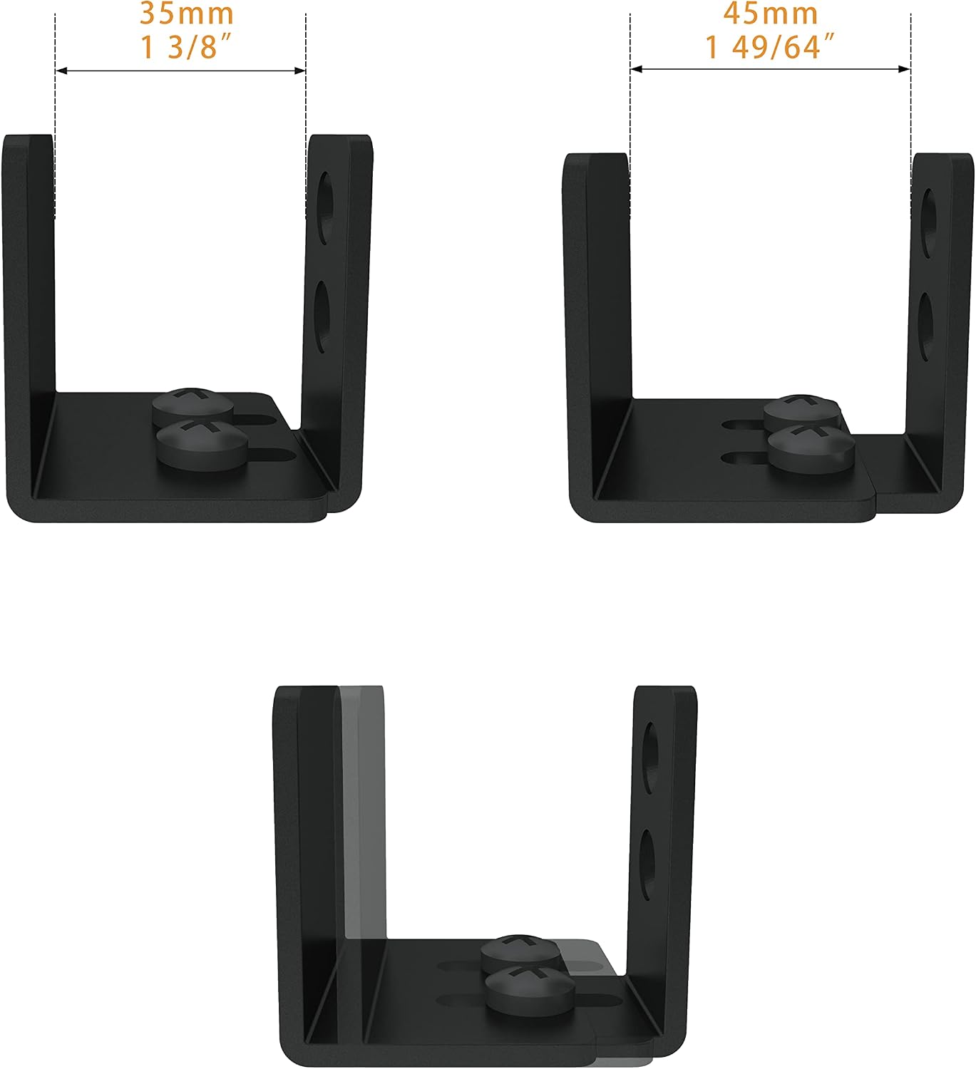 Sliding Barn Door Floor Guide, Adjustable Wall Mounted Sliding Door Bottom Guide, U Shape, Durable Steel Matte Black Barn Door Guide for Door Thick 1" - 1-3/8"