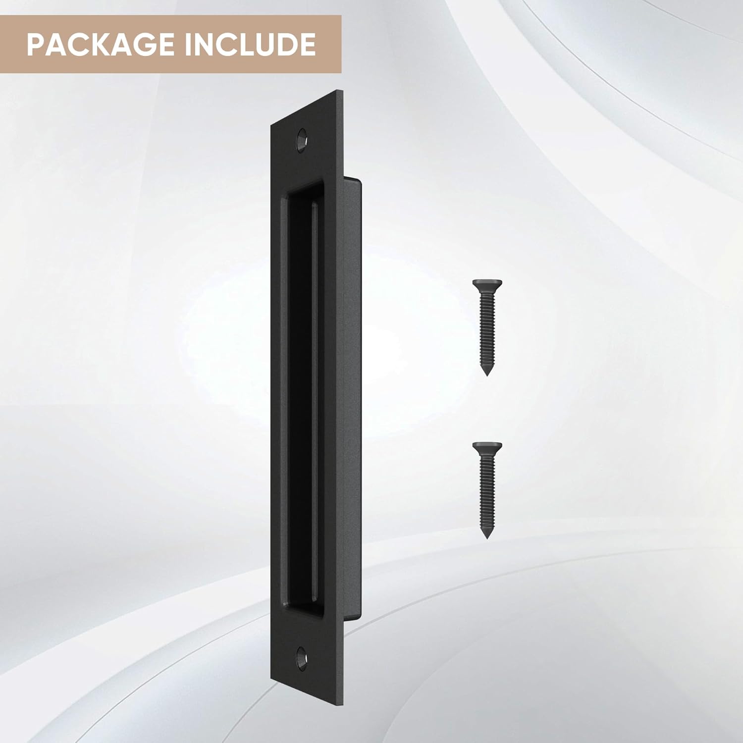 8" Recessed Door Pull Pocket Door Handles, Matte Black Sliding Barn Doors Handle for Closet, Bifold Doors, Sliding Door