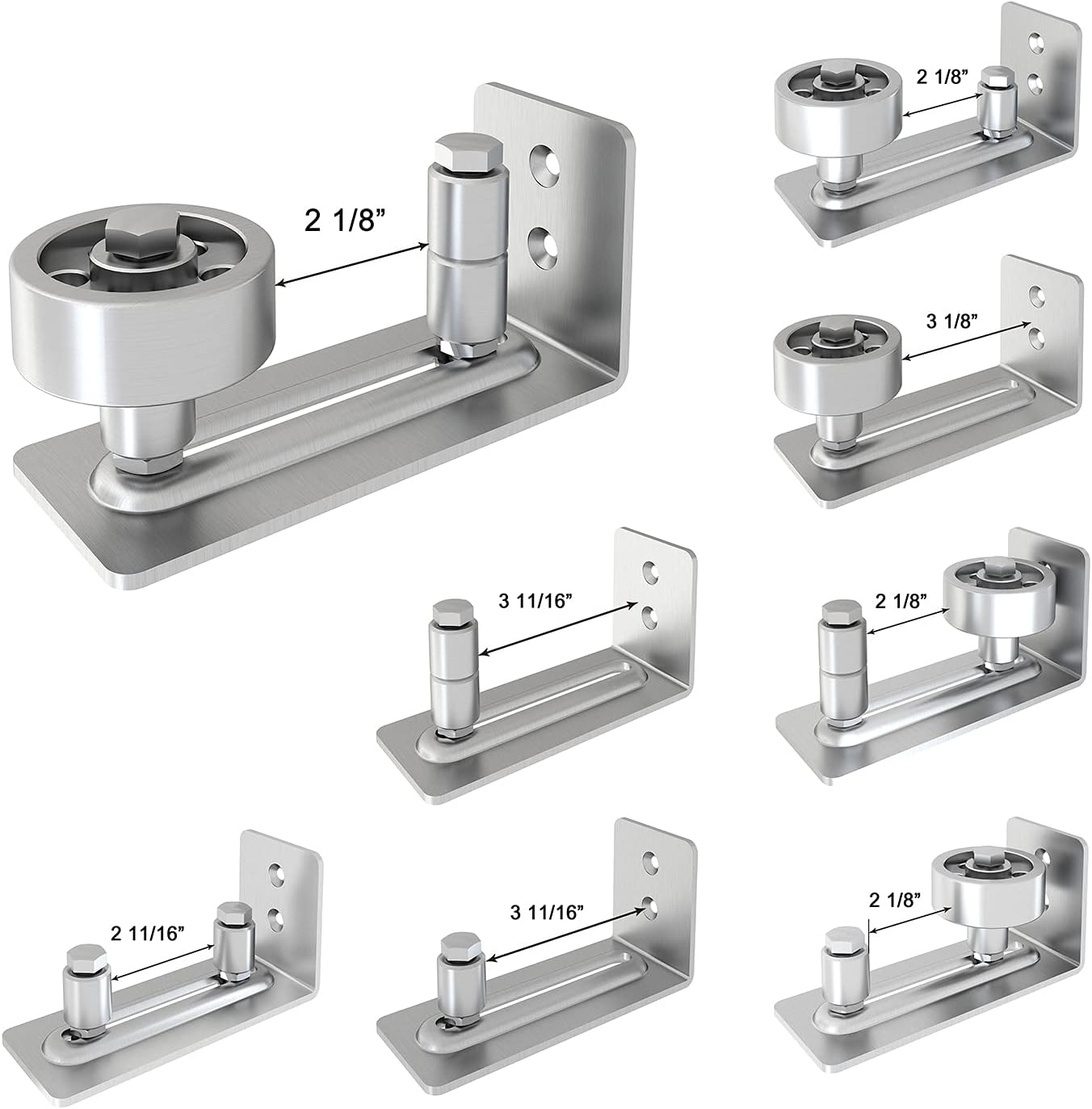 Sliding Door Hardware Stainless Steel Barn Door Floor Guide Flush Mount Stay Roller Wall Mount 8 in 1 Floor Guide Bottom Adjustable Roller